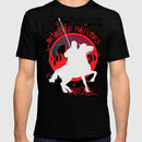 Border Reivers - We Ride T-shirt displaying Scottish heritage pride, made from 100% cotton with a striking transfer print, perfect for casual wear.