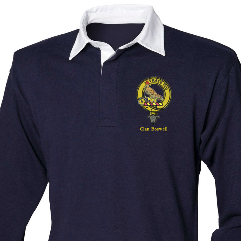 Boswell Clan Crest Embroidered Rugby Shirt