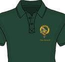 Boswell Clan Crest Embroidered Polo showcasing high performance wicking fabric, ideal for hot climates with a flat knit collar and side vents for comfort.