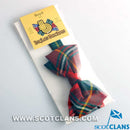 Close-up of the Boyd Modern Tartan Bow Tie, made of 100% pure new wool with an adjustable strap for a perfect fit.