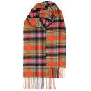 Various Bowhill Standard Tartan Lambswool Scarves arranged aesthetically, showcasing different colors and tartan designs.