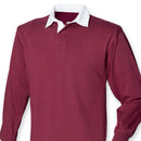 Clelland Clan Crest Embroidered Rugby Shirt side view with elastane ribbed cuffs and locker patch detail.