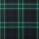 A roll of Heavyweight Tartan Material 16oz Wool 'Strome', demonstrating its substantial weight and perfect cut for custom sewing needs.