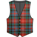 Caledonia Ancient Gents Waistcoat custom made in Scotland from fine wool tartan with a black satin back.
