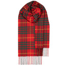 Bowhill Standard Tartan Lambswool Scarf in a beautiful red and green tartan pattern, perfect for winter styling.