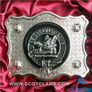 Campbell Pewter Clan Crest Buckle for kilt belts showcasing detailed clan crest design.