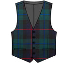 Campbell of Cawdor Modern Gents Waistcoat showcasing premium wool tartan craftsmanship and luxurious black satin back, perfect for stylish occasions.