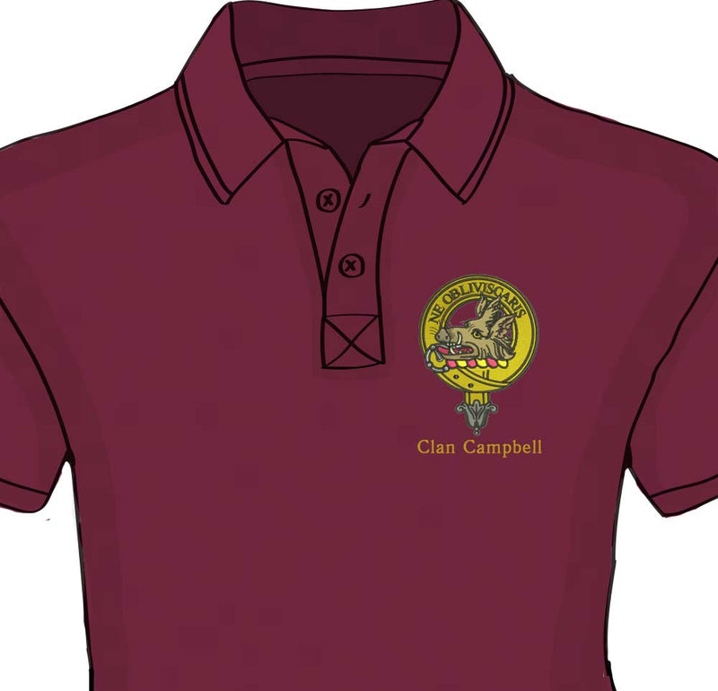 Campbell Clan Crest Embroidered Polo