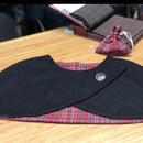 Elegant Reversible Crossover Capelet showcasing rich tweed fabric option, perfect for stylish layering.