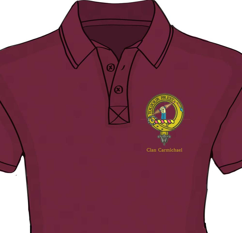 Carmichael Clan Crest Embroidered Polo