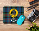 Chalmers Clan Crest Mouse Pad showcasing luxurious design, rubber backing, and bonded polyester surface, perfect for adding a touch of elegance to your workspace.