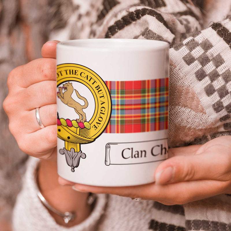 Chattan Clan Crest and Tartan Mug