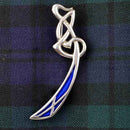 Modern Saltire Kilt Pin by Margaret Morrison, showcasing a sleek and contemporary design inspired by Scotland's rich heritage, perfect for elevating any kilt outfit.