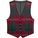 Crawford Modern Gents Waistcoat showcasing premium wool tartan fabric and stylish black satin back, perfect for formal occasions.