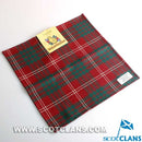 Close-up view of the Wool Tartan Pocket Square in Crawford Modern Tartan, made from 100% pure new wool, ideal for matching with ties and jackets.