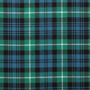 Roll of Lightweight Tartan by the meter G-L displayed on a wooden table, ready for crafting stylish clothing and accessories.