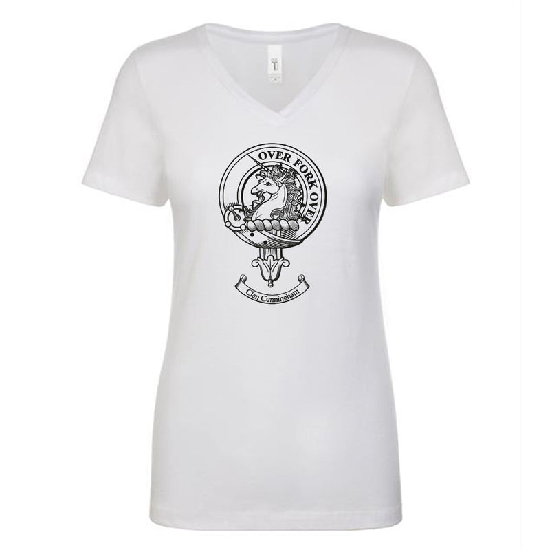 Cunningham Clan Crest Ladies Ouline T-Shirt