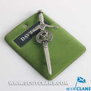 Clan Crest Pewter Kilt Pin with Davidson Crest - Handcrafted from high-quality pewter, featuring an antique palladium finish, perfect for Scottish heritage enthusiasts.