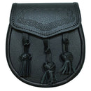 Daywear Sporran - Celtic Band by Margaret Morrison showcasing its intricate Celtic design and spacious interior, perfect for enhancing traditional Highland attire.