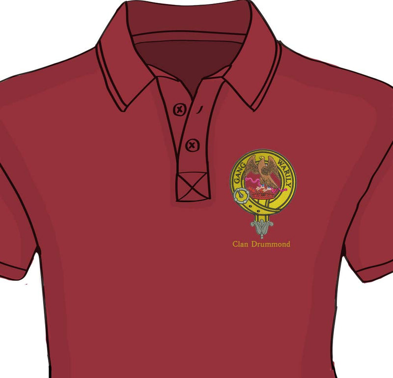 Drummond Clan Crest Embroidered Polo