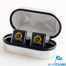 Duncan Clan Crest Cufflinks showcasing intricate design and vibrant colors, perfect for formal occasions or as a unique gift.