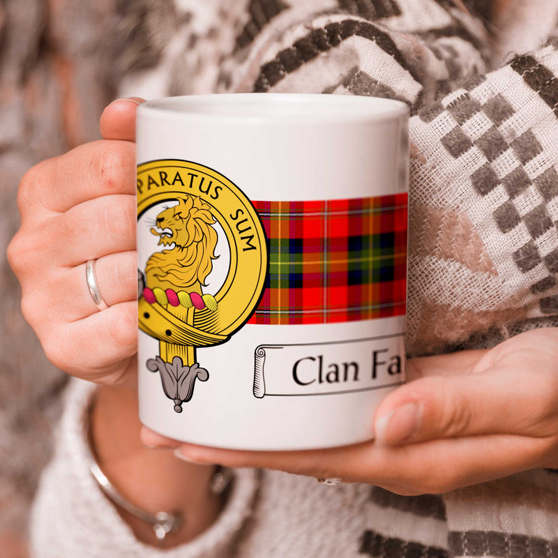 Fairlie Clan Crest and Tartan Mug