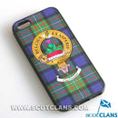 Fergusson Tartan and Clan Crest iPhone Rubber Case for iPhone 4, 5/S, SE, 6, and 7 showcasing Scottish heritage pride