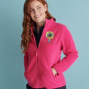Ladies Clan Crest Embroidered Micro Fleece Jacket showcasing its soft polyester microfleece material and stylish embroidered clan crest, perfect for staying warm and fashionable.