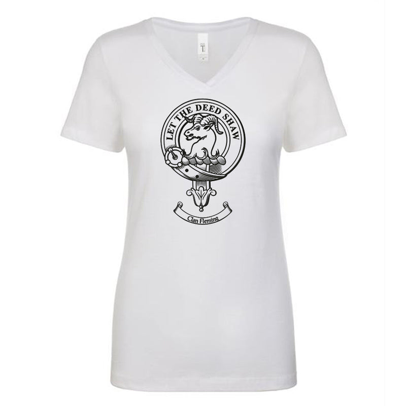 Fleming Clan Crest Ladies Ouline T-Shirt
