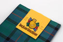 Pocket Square in Flower of Scotland Tartan showcasing the vibrant tartan pattern, crafted from 100% pure new wool, perfect for adding sophistication to any outfit.