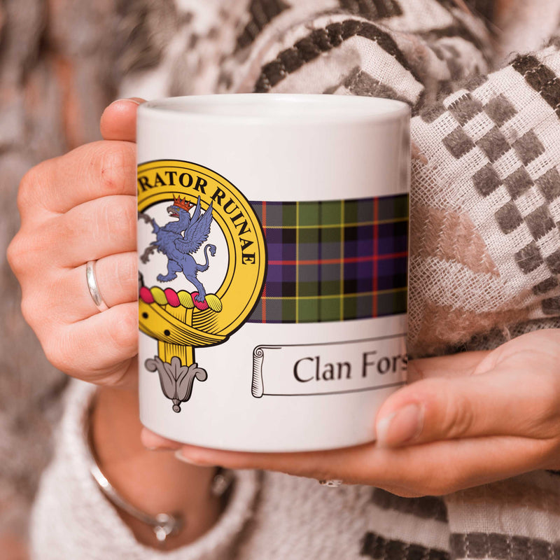 Forsyth Clan Crest and Tartan Mug