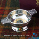 Fraser of Lovat Clan Crest Quaich with Gold Trim