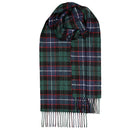 Close-up of Bowhill Standard Tartan Lambswool Scarf showcasing the luxurious texture of brushed lambswool, ideal for stylish warmth on chilly days.