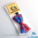 Galloway Red Modern Tartan Bow Tie displayed on a crisp background, showcasing its unique design and elegant craftsmanship.