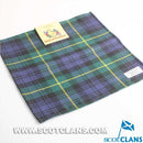 Wool Tartan Pocket Square in Gordon Modern Tartan, 100% pure new wool handkerchief perfect for formal outfits.