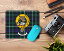 Graham Clan Crest Mouse Pad with luxury rubber backing and polyester fabric, high-quality custom print, perfect for home or office use.