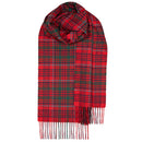 Colorful selection of Bowhill Standard Tartan Lambswool Scarves, showcasing various tartan patterns for a trendy winter look.