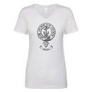 Gray Clan Crest Ladies Outline T-Shirt in casual fit, showcasing elegant clan crest design.