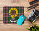 Gray Clan Crest Mouse Pad featuring high-quality rubber backing and polyester fabric surface, perfect for adding luxury to your workspace.