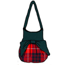 Hamilton Red Modern Effie Bag - A stylish 14-inch high and 13-inch wide bag made from 100% Wool Melton with a contrasting top and bow.