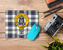 Hannay Clan Crest Mouse Pad featuring luxurious bonded polyester fabric, perfect for enhancing your workspace.