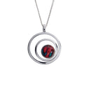 Heathergems Annag Ring Pendant featuring a unique Heathergem centerpiece with silver plating, showcasing the exquisite craftsmanship from Scotland.