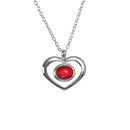 Heathergems Open Heart Pendant featuring a unique handcrafted design made from authentic heather, beautifully displayed with a silver-plated 18-inch chain.