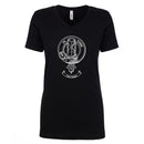 Houston Clan Crest Ladies Outline T-Shirt in soft cotton fabric, showcasing stylish clan crest design.