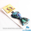 Hunter Ancient Tartan Bow Tie by Ingles Buchan displayed elegantly, showcasing its luxurious 100% pure new wool fabric and adjustable strap for a perfect fit.