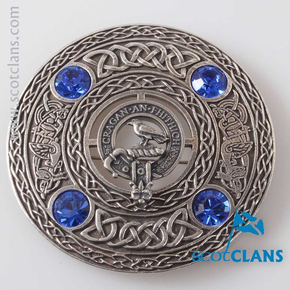 MacDonnell Clan Crest Pewter Plaid Brooch