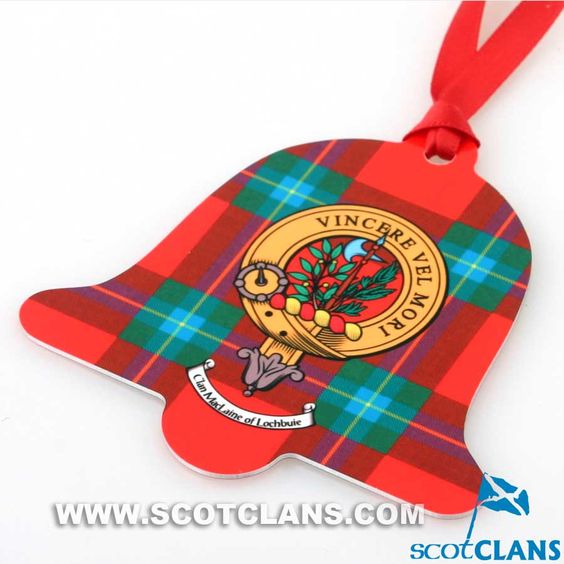 MacLaine Clan Crest and Tartan Metal Christmas Ornament - 6 Styles Available
