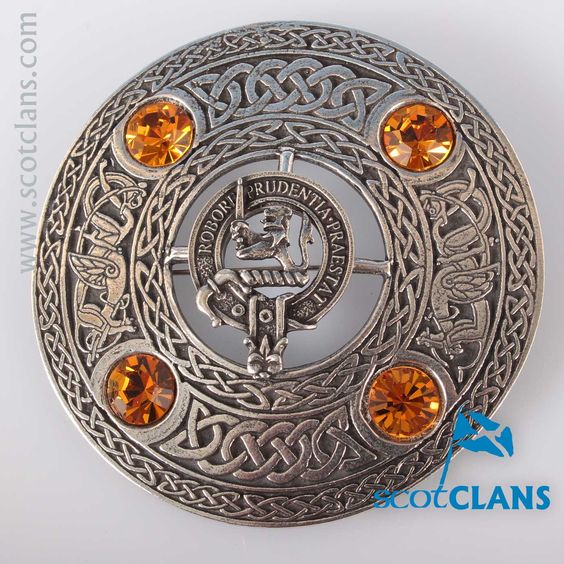 Young Clan Crest Pewter Plaid Brooch