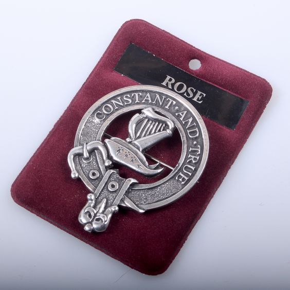 Rose Clan Crest Badge in Pewter