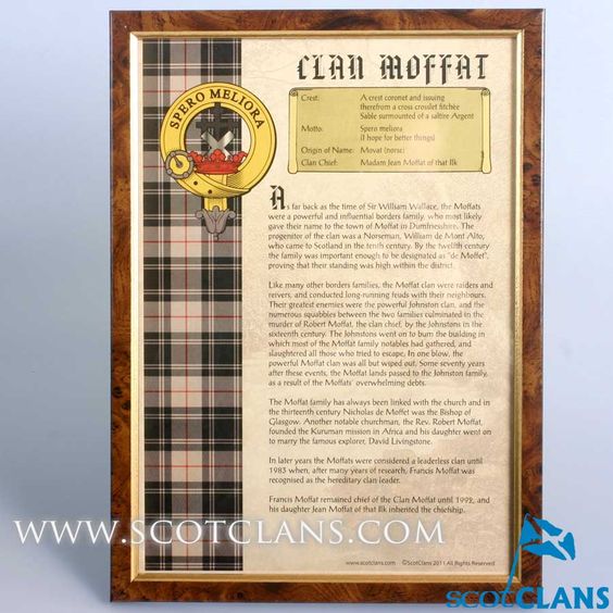 Moffat Clan History Print - Choose Framed or Unframed